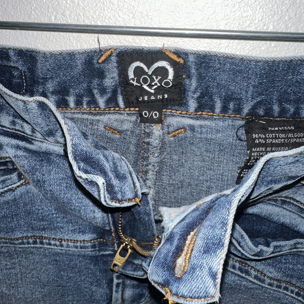 Vtg Y2K Xoxo Denim Skirt Blue Size 0 Stretch - Picture 9 of 12